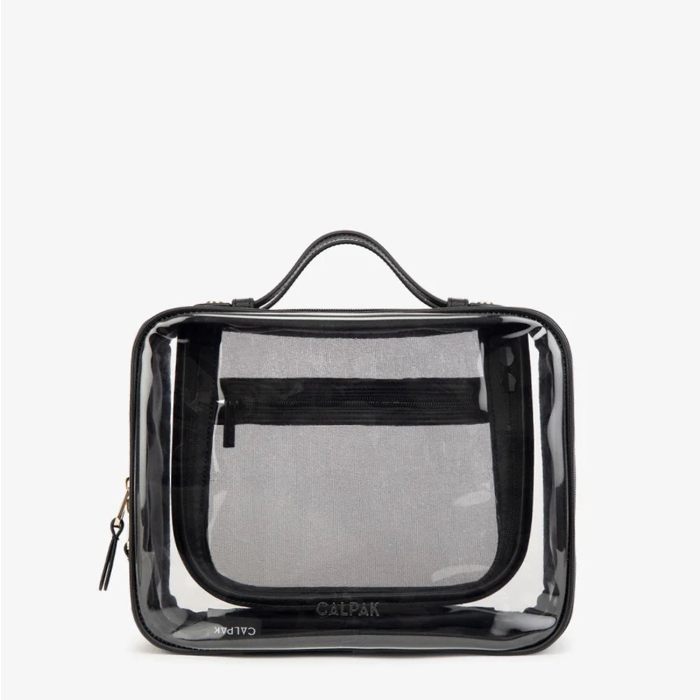 CALPAK - Large Clear Cosmetics Case (Black)